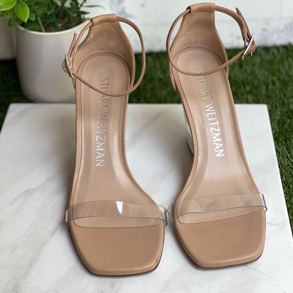 Stuart Weitzman Nudistlucite clear Wedge size 10👟 - Picture 6 of 10